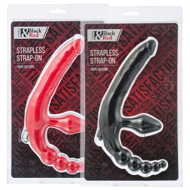 Страпон безремневой ToyFa Black&Red - с вибрацией